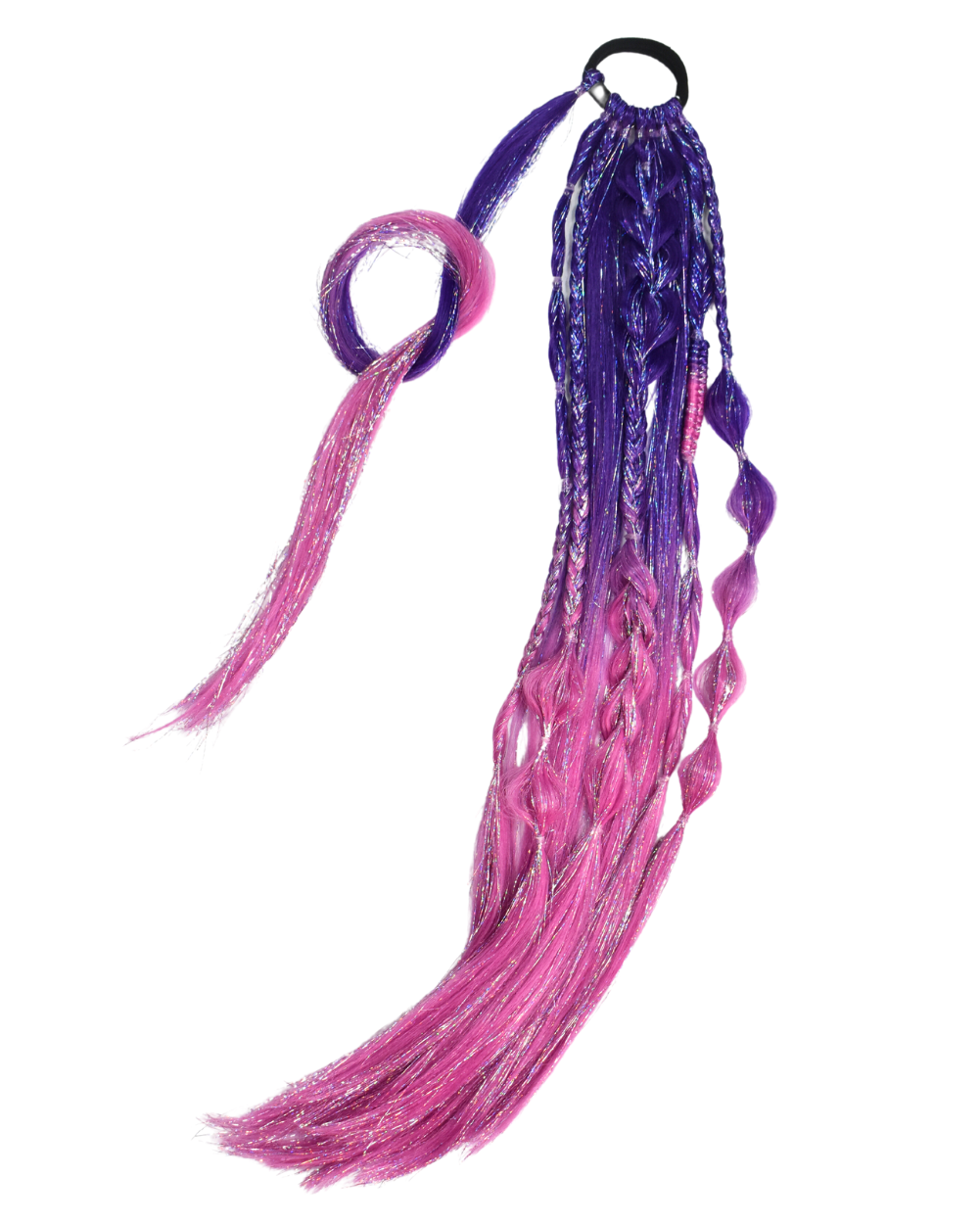 Infinity - Purple Ombré Braided Ponytail Extension with Tinsel - Lunautics