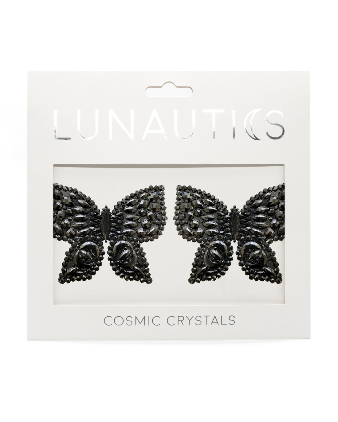 Midnight Mariposa - Black Butterfly Rhinestone Body Jewel Pasties - Lunautics Body Jewel