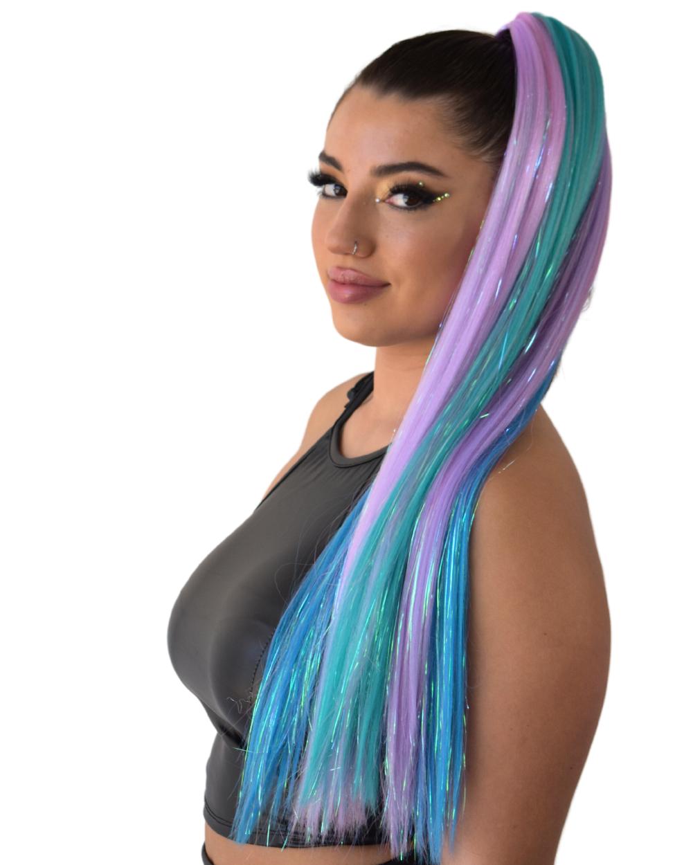 Siren Song - Mermaid Ponytail Hair Extension with Tinsel - Lunautics Ponytail Hair Extension