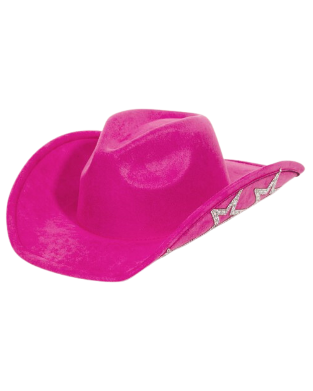 Star Girl - Fuchsia Cowboy Hat With Silver Stars - Lunautics Cowboy Hat