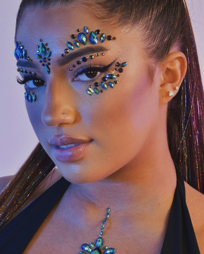 Showgirl - Black Iridescent Face Jewels - Lunautics