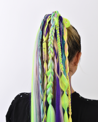 Braided Insta Pony- Afterlight 4 Color Blended Extension - Lunautics