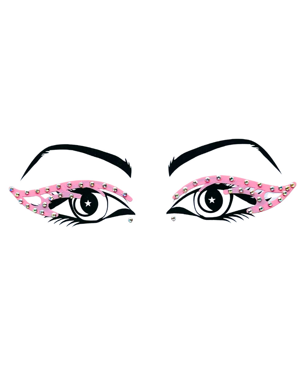 Garden Party - Pink Butterfly Rhinestone Graphic Eye Liner Face Jewels - Lunautics