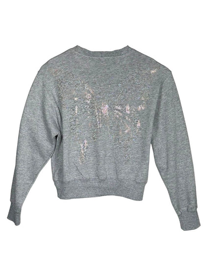 Collegiate Logo Butterfly Crewneck Cropped Sweatshirt - Lunautics Sweater