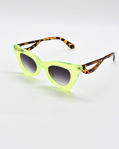 Neon Jelly Cat Eye Sunnies- Lime Green - Lunautics