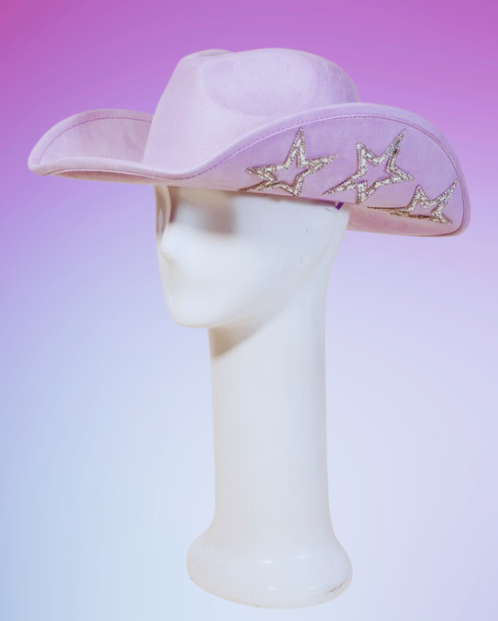 Star Girl- Lavender Cowboy Hat With Silver Stars - Lunautics