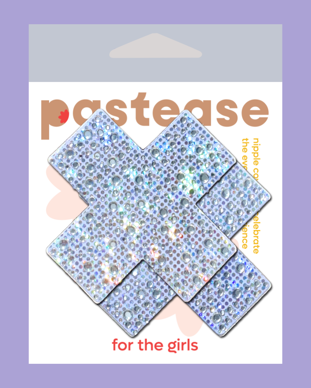 Plus X: Crystal Silver Cross Nipple Pasties by Pastease®