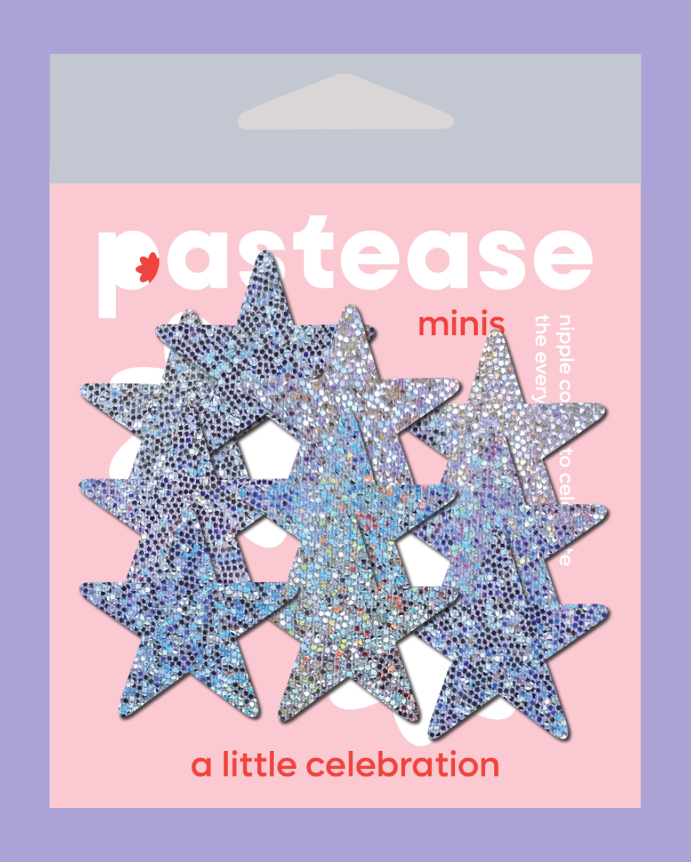 Body Minis: 10 Mini Silver Glitter Stars Nipple &amp; Body Pasties by Pastease® o/s