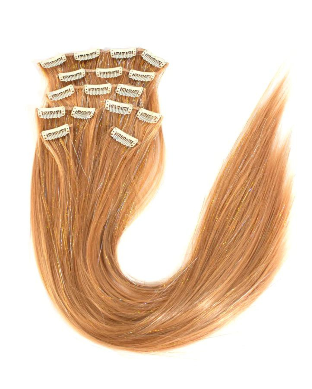 Blonde Bombshell - 22in Luxe Synthetic Full Clip-In Extension Set  with Tinsel - Lunautics Clip-In Extensions