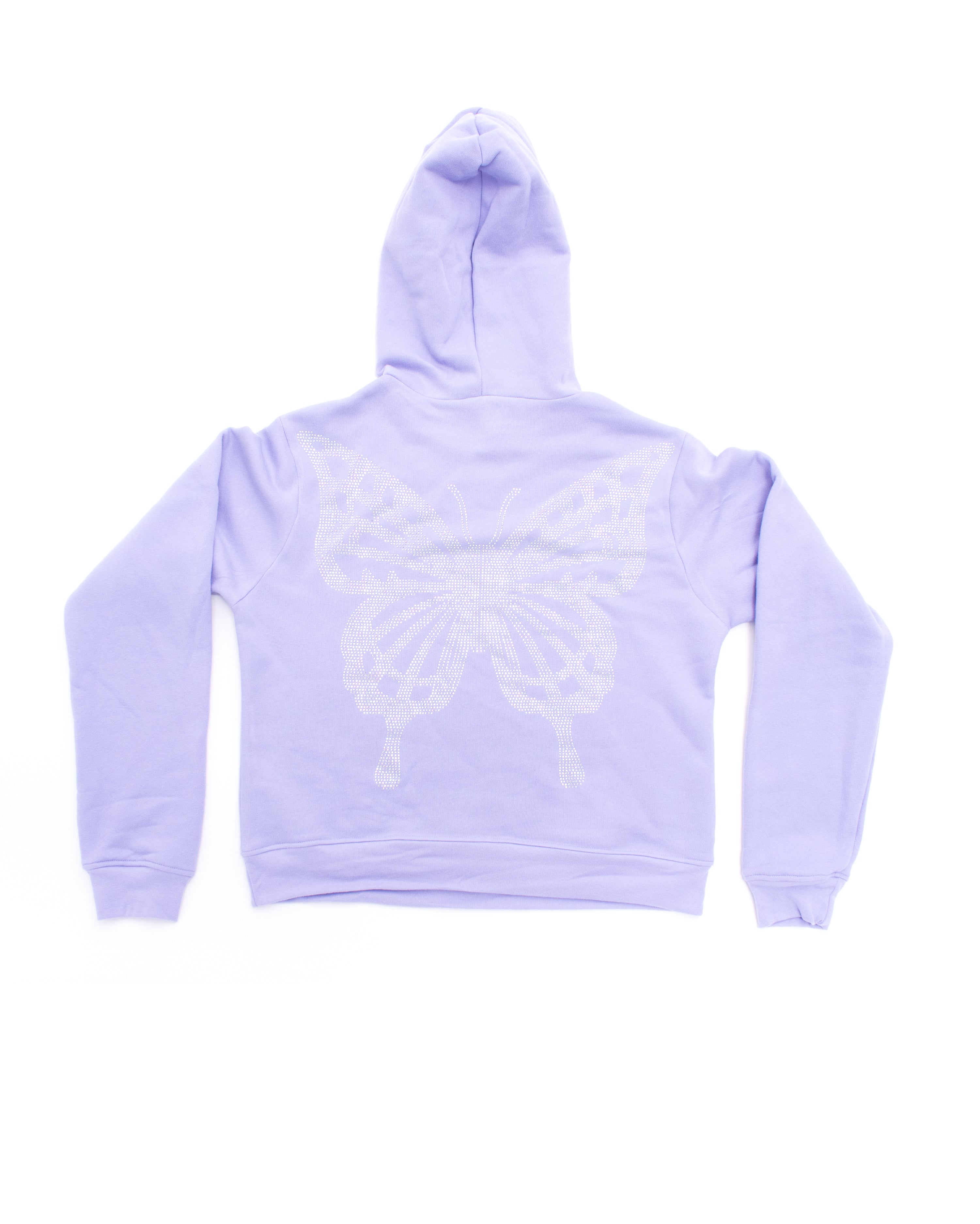 Butterfly Hoodie Purple With Rhinestones Lunautics