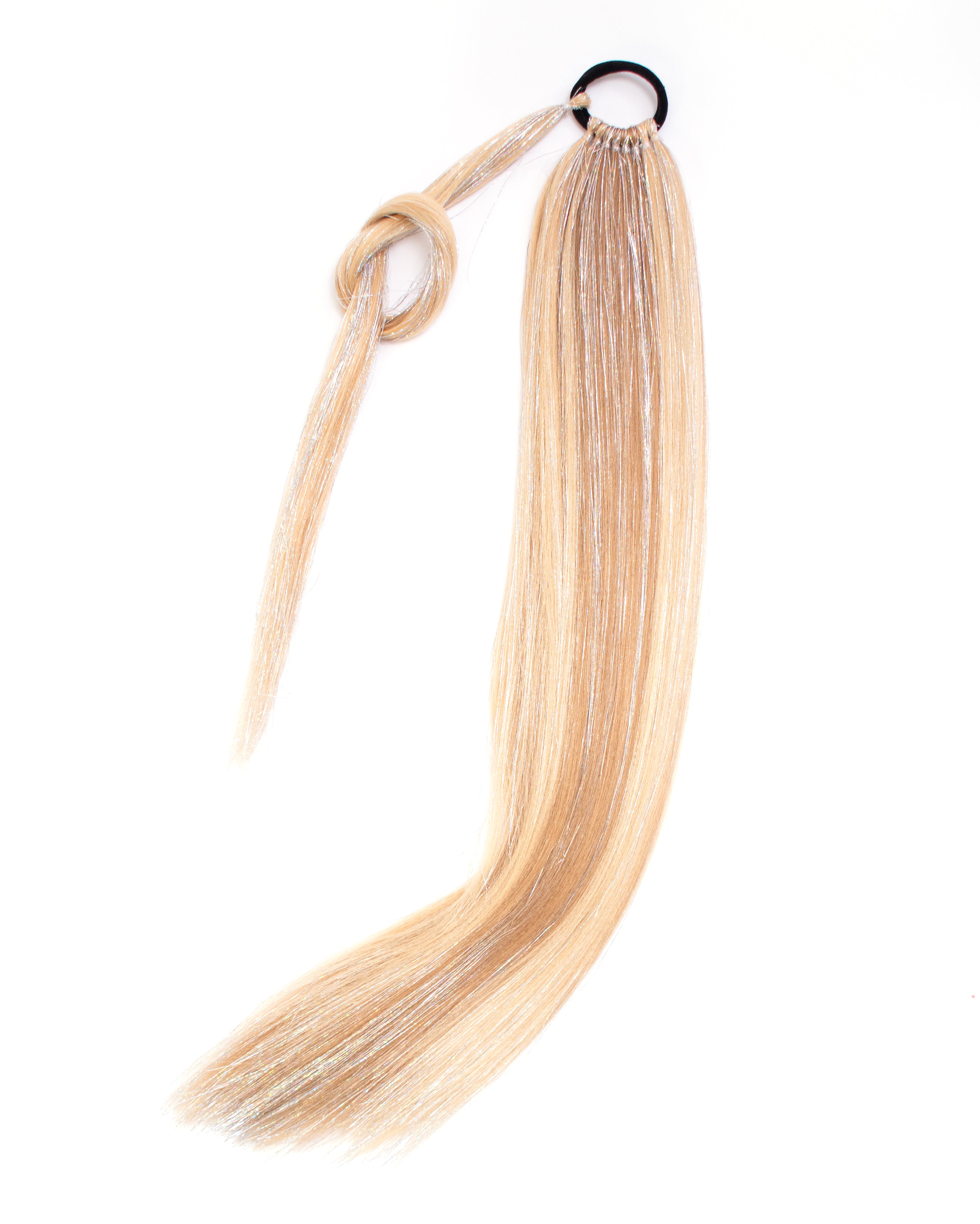 Champagne Sparkle - Blonde Ponytail Hair Extension with Silver Tinsel - Lunautics