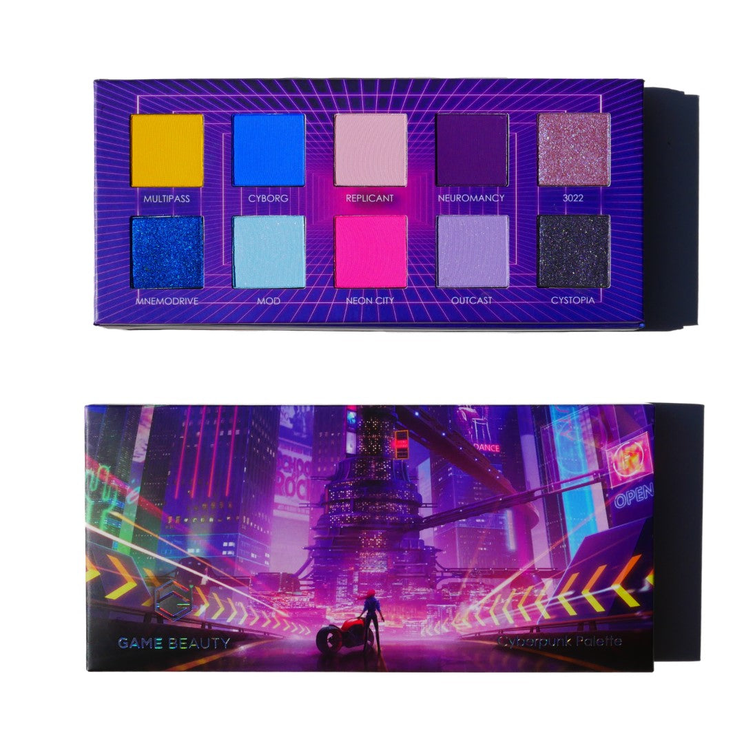 Cyberpunk Palette - Lunautics Eyeshadow Palette &gt; Makeup Palette &gt; Duochrome &gt; Multichrome &gt; Monochrome Palette &gt; Anime Makeup &gt; Vegan Makeup &gt; Cruelty Free Makeup &gt; Indie Makeup &gt; Purple Eyeshadow &gt; Purple Makeup Palette