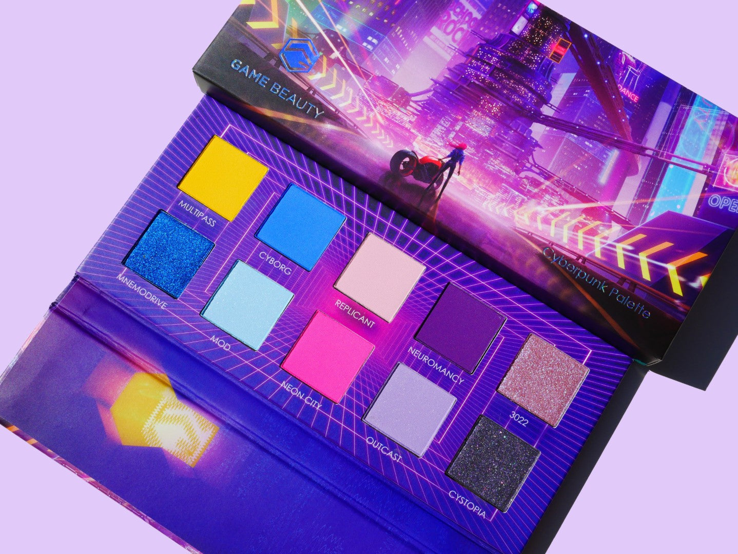 Cyberpunk Palette - Lunautics Eyeshadow Palette &gt; Makeup Palette &gt; Duochrome &gt; Multichrome &gt; Monochrome Palette &gt; Anime Makeup &gt; Vegan Makeup &gt; Cruelty Free Makeup &gt; Indie Makeup &gt; Purple Eyeshadow &gt; Purple Makeup Palette