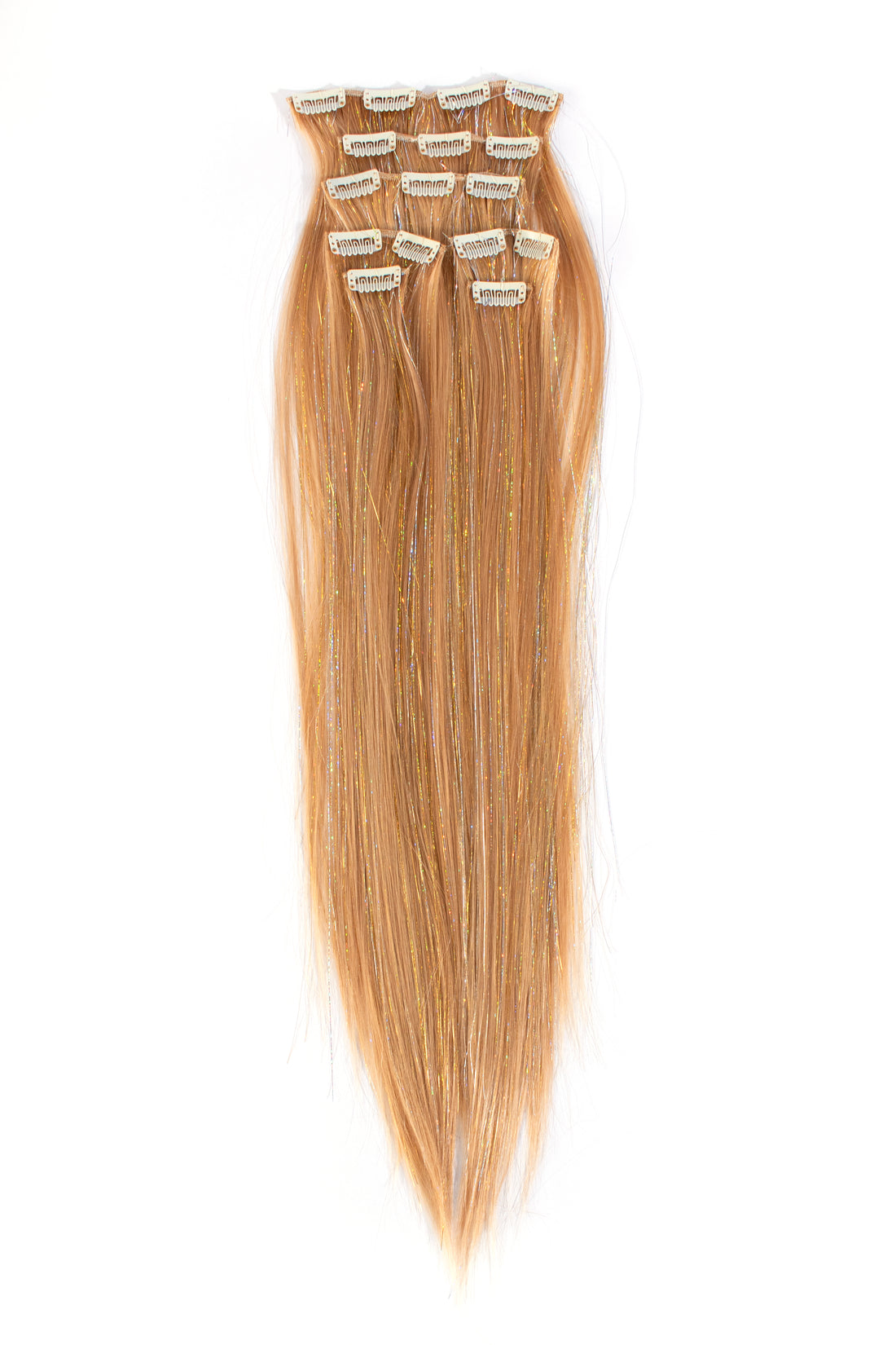Blonde Bombshell - 22in Luxe Synthetic Full Clip-In Extension Set  with Tinsel - Lunautics Clip-In Extensions