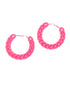 Pink Chain Hoop Earrings - Lunautics Earrings