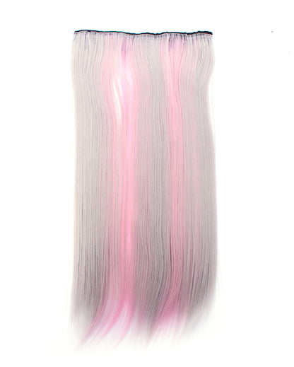 Pink and Grey Clip-In Extension (Single Piece) - Lunautics Clip-In Extensions
