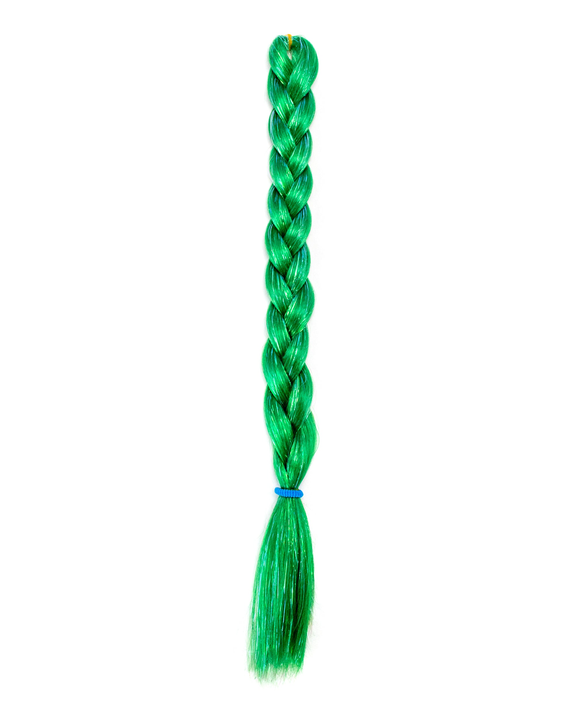 Emerald - Green Braid In Hair with Tinsel