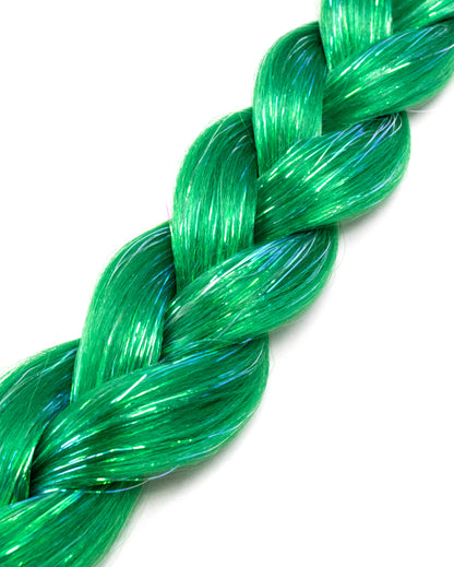 Emerald - Green Braid In Hair with Tinsel