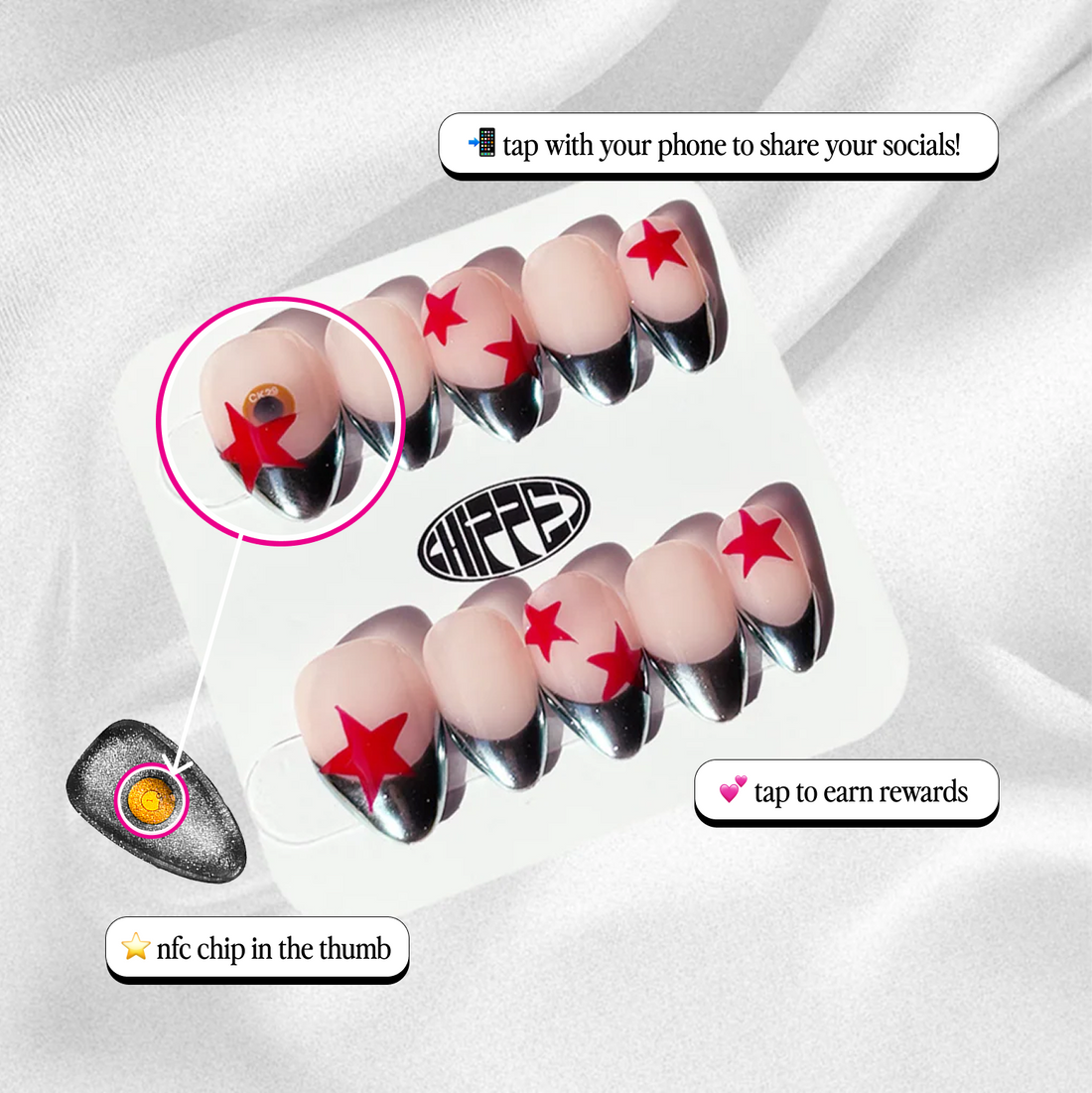 Accelerate-  NFC Nails That Share Your Socials - Lunautics Press-on nails