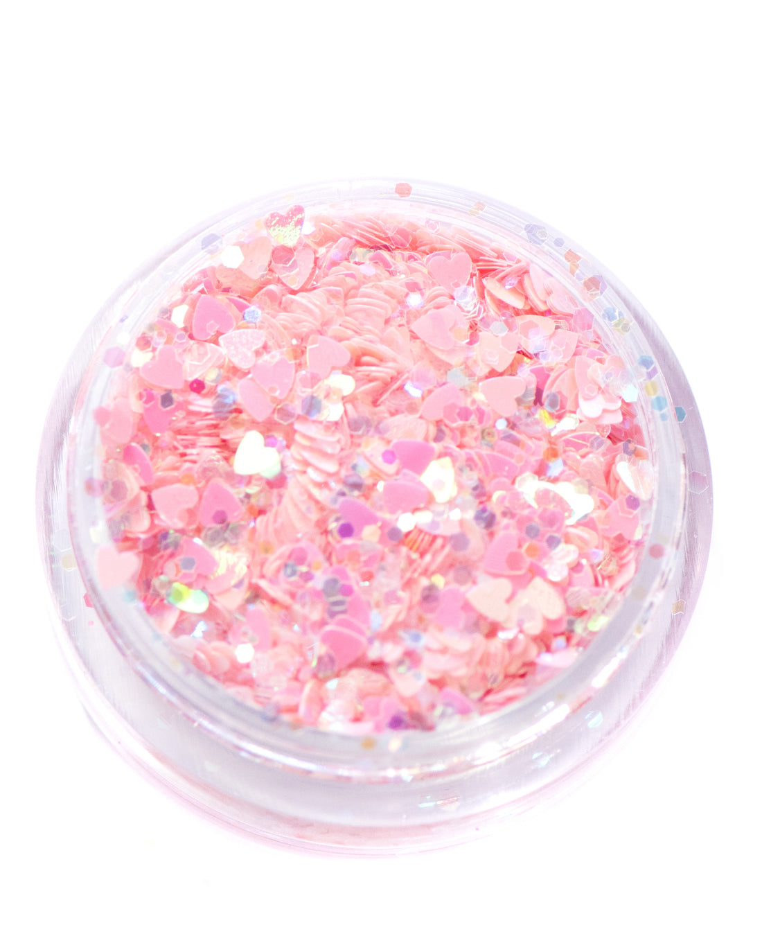 Love Struck - Baby Pink Iridescent Heart Shaped Glitter Mix - Lunautics Chunky Glitter