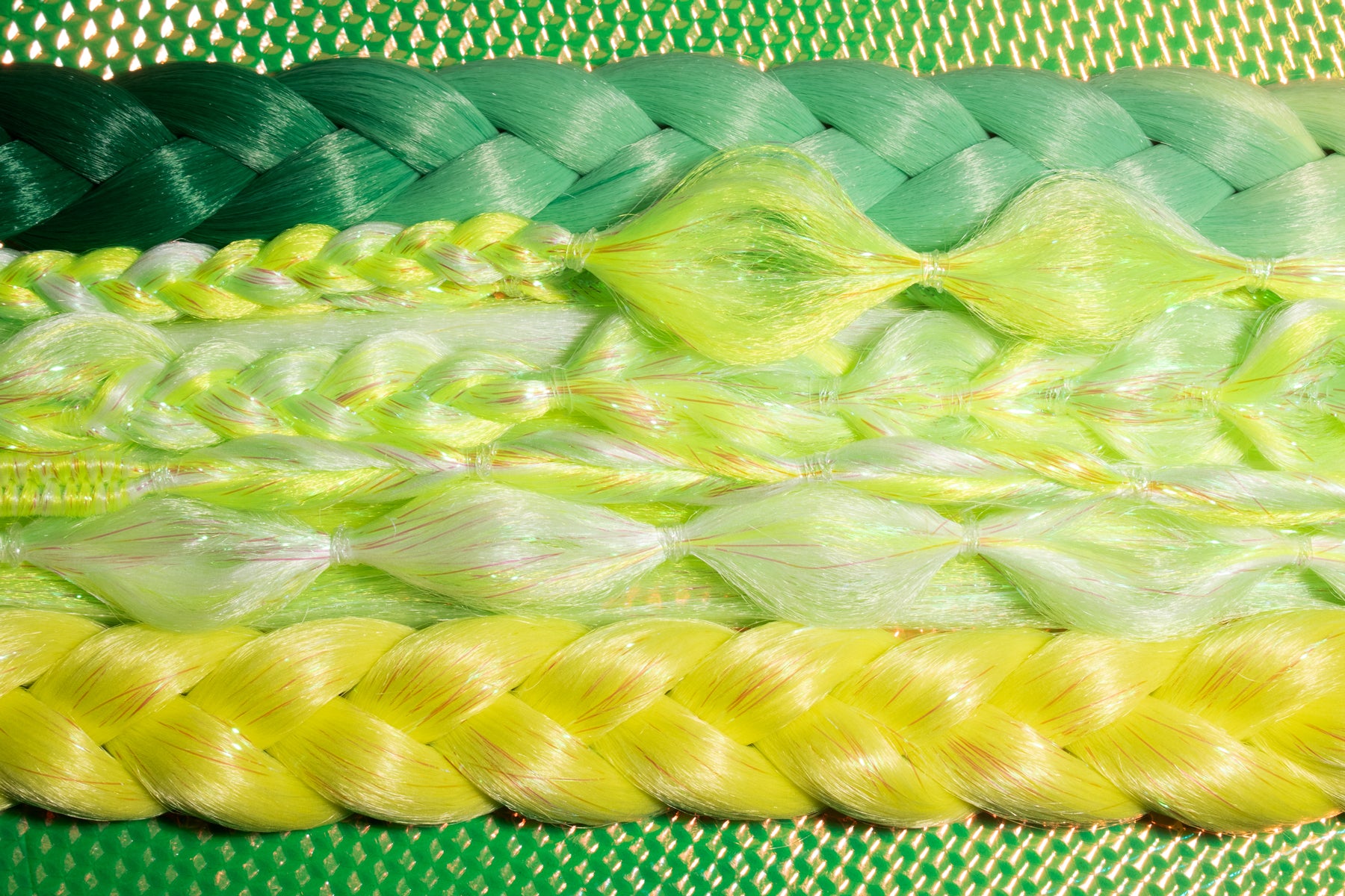 Lunautics Neon Green and Yellow Braid Hair Extensions