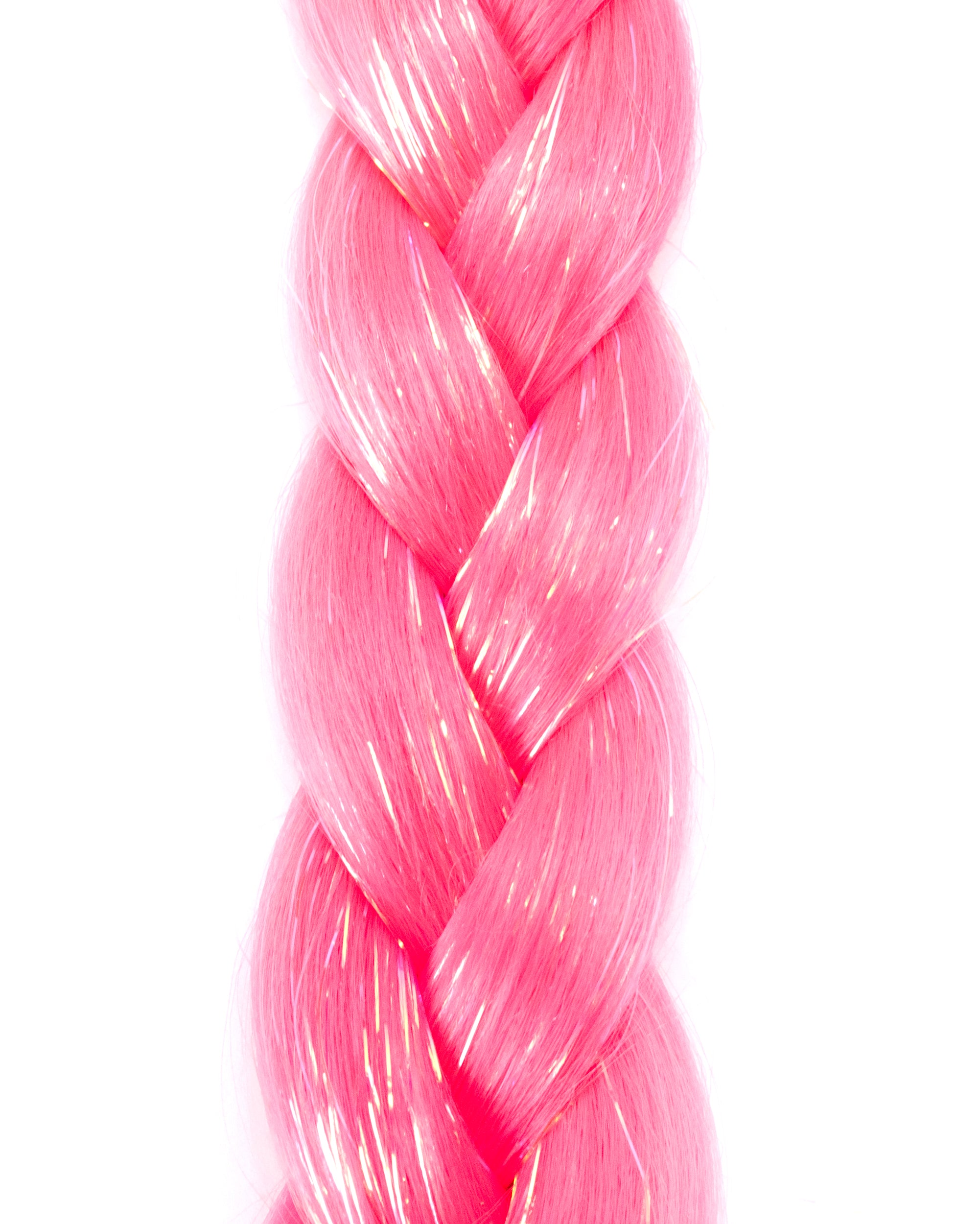 Paris - Vivid Pink Hair Extension with Tinsel