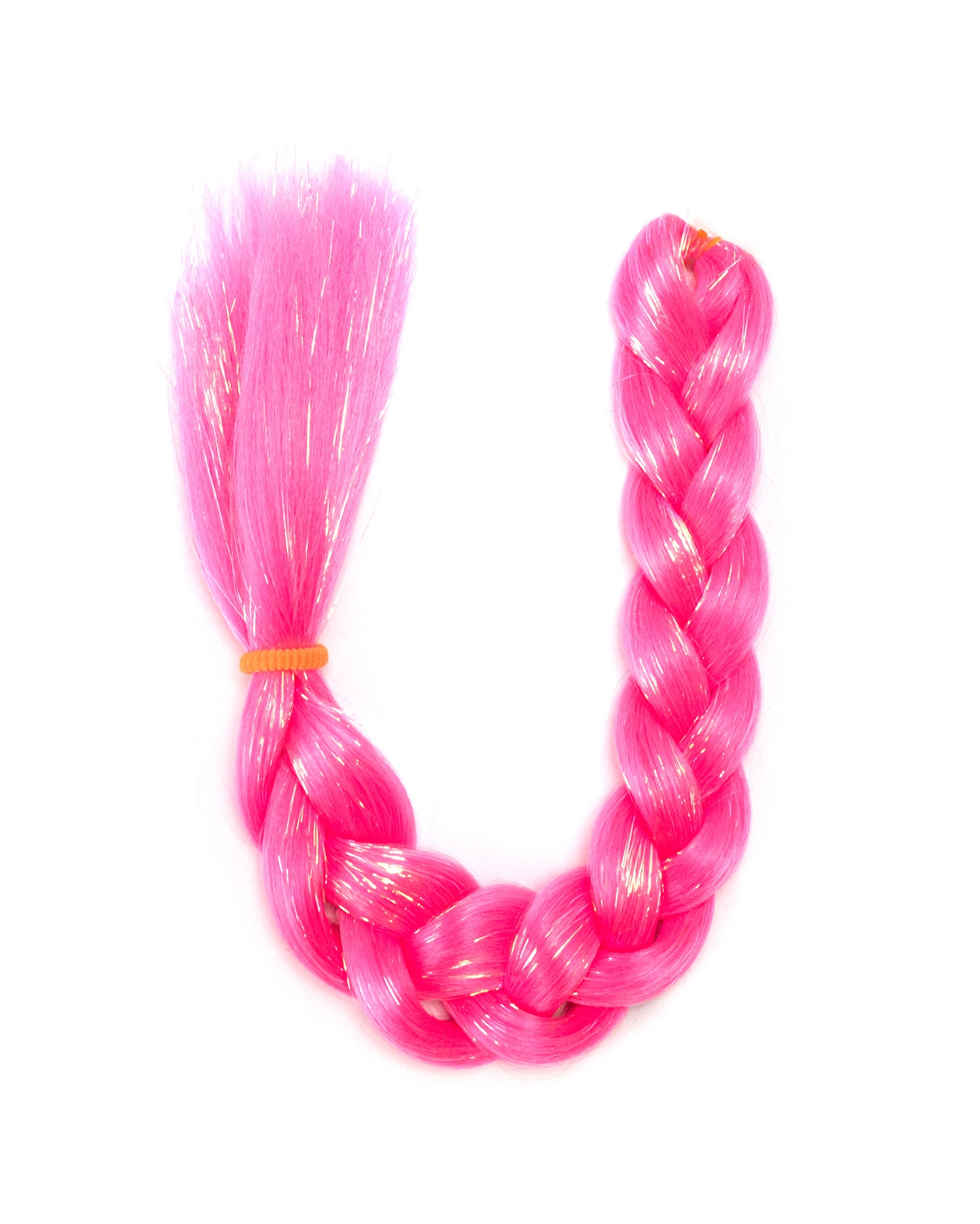 Paris - Vivid Pink Hair Extension with Tinsel