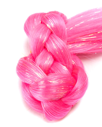 Paris - Vivid Pink Hair Extension with Tinsel