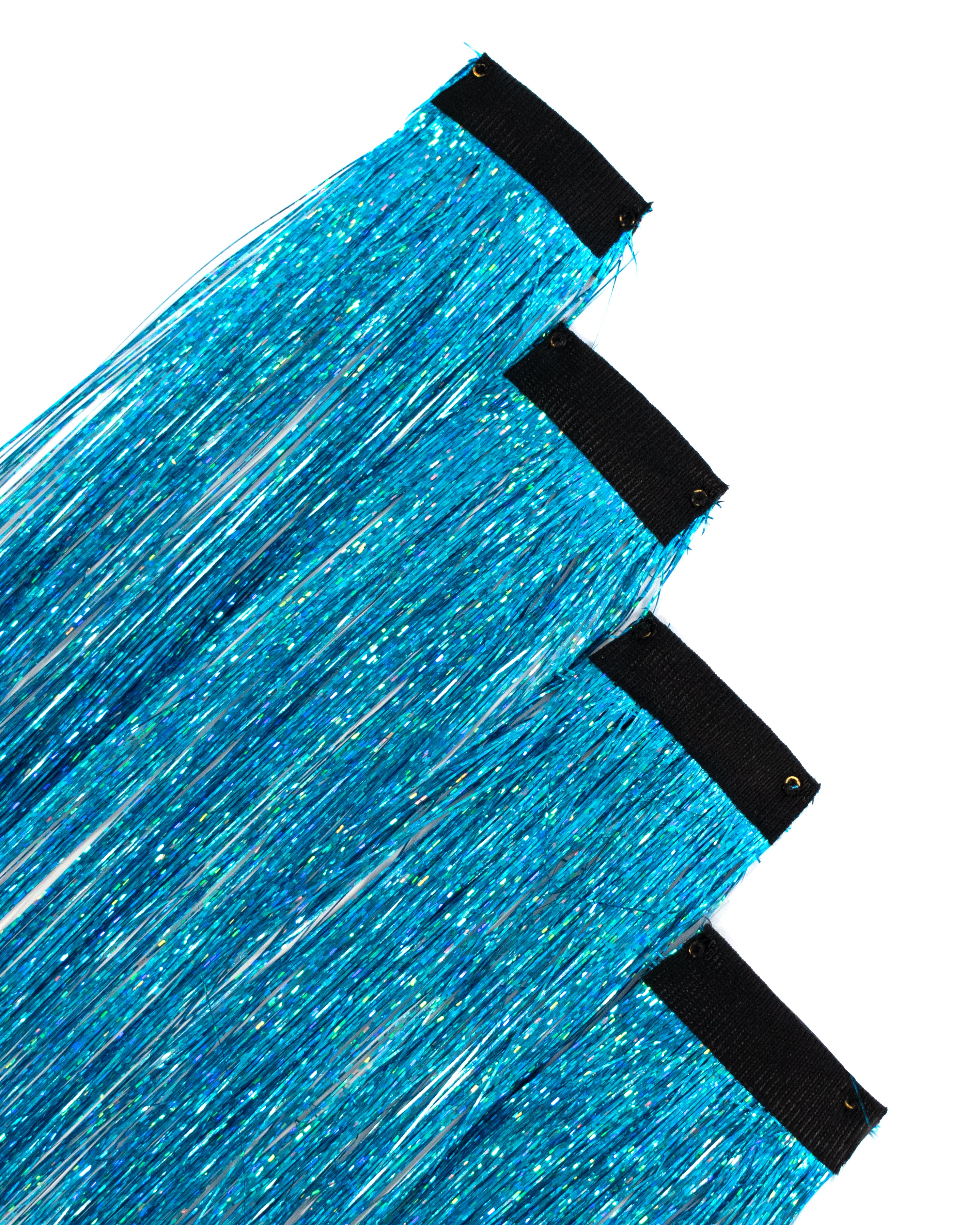 Peace - Blue Holographic Hair Tinsel Clip-Ins - Lunautics Clip-In Extensions