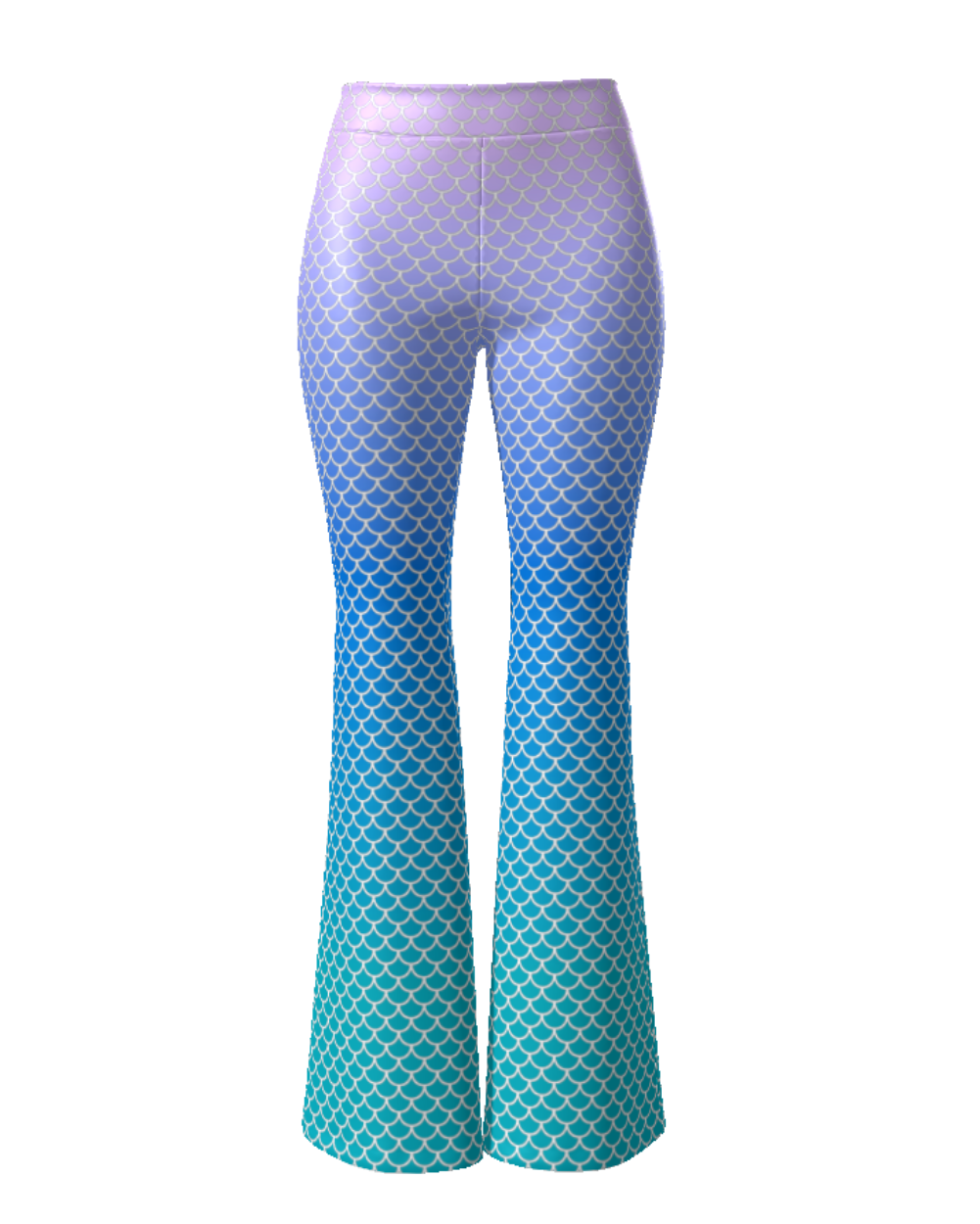 Siren Song- Mermaid Print High Waisted Flare Pants - Lunautics 