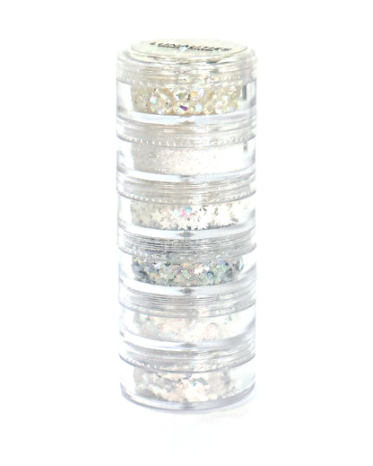 Social Butterfly - Iridescent White Glitter and Jewel Stack - Lunautics Glitter and Jewel Stack