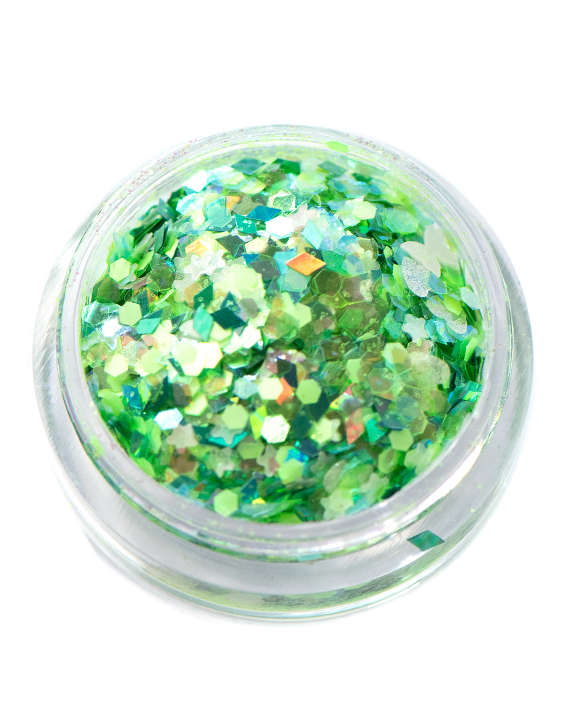 Spring Fling - Green Chunky Glitter Mix with Stars - Lunautics Chunky Glitter