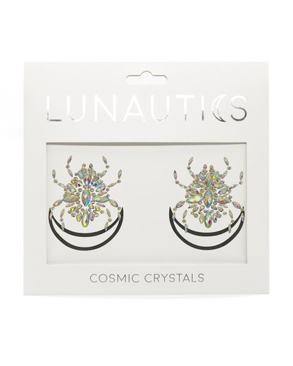 White Widow - Iridescent Spider Body Jewel Stickers - Lunautics Jewel Pasties