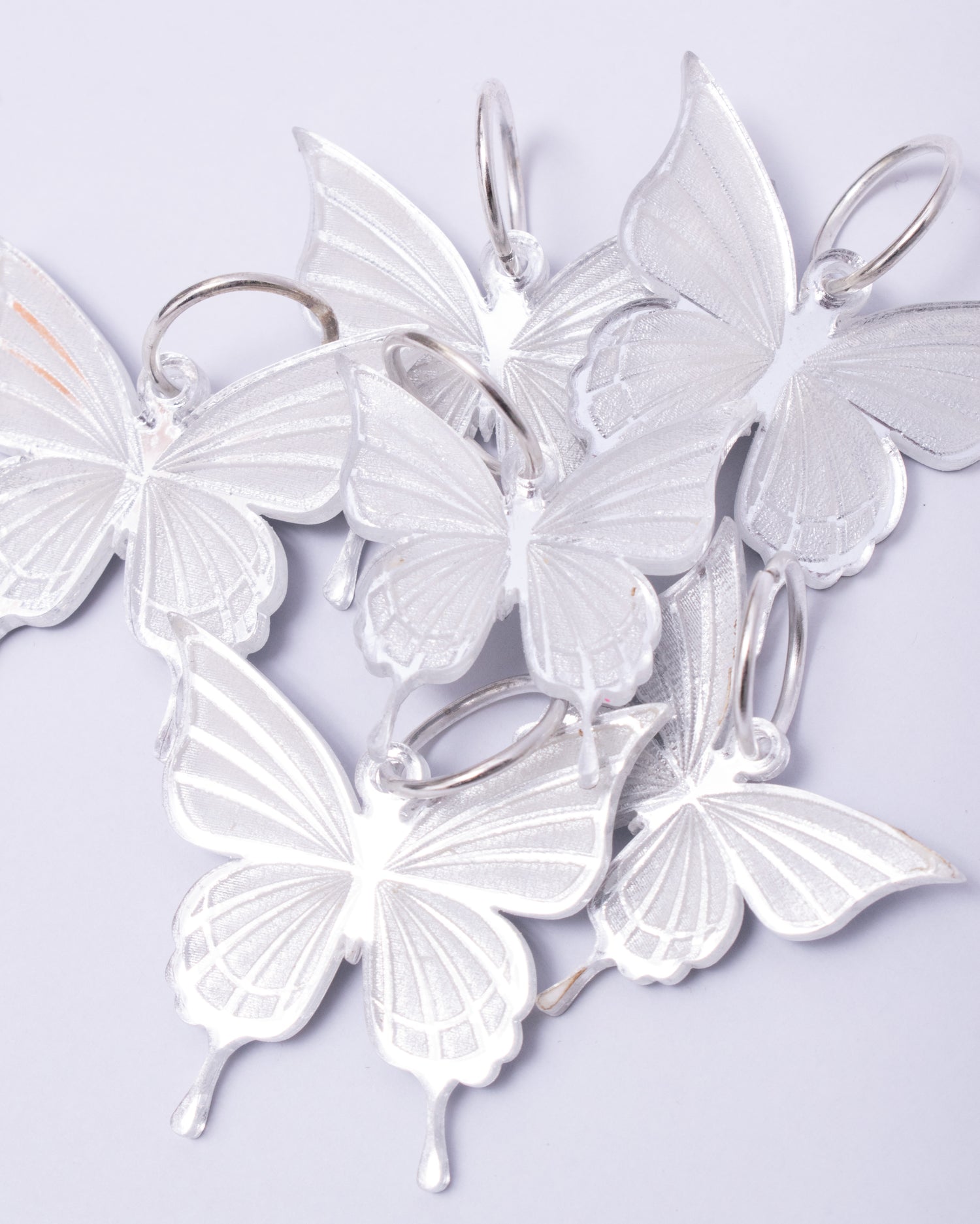 Silver Butterfly Hair Rings (Set of 6) - Lunautics 