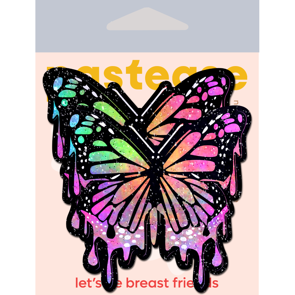 Butterfly Melt Trippy Glitter Rainbow Nipple Pasties by Pastease® - Lunautics Pasties
