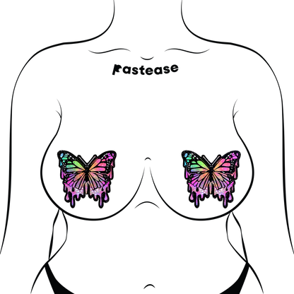 Butterfly Melt Trippy Glitter Rainbow Nipple Pasties by Pastease® - Lunautics Pasties