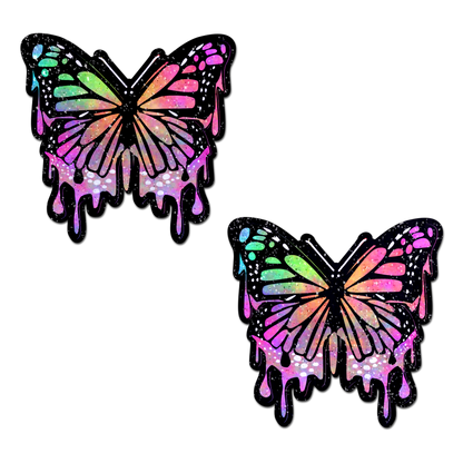Butterfly Melt Trippy Glitter Rainbow Nipple Pasties by Pastease® - Lunautics Pasties