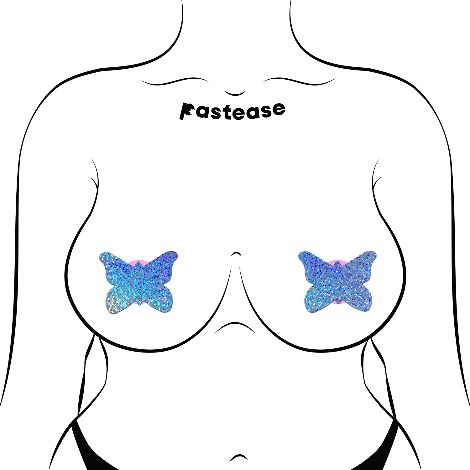 Glitter Butterfly Nipple Pasties by Pastease® - Lunautics Pasties