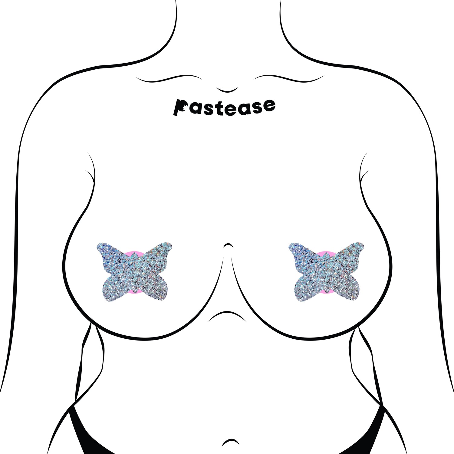 Glitter Butterfly Nipple Pasties by Pastease® - Lunautics Pasties