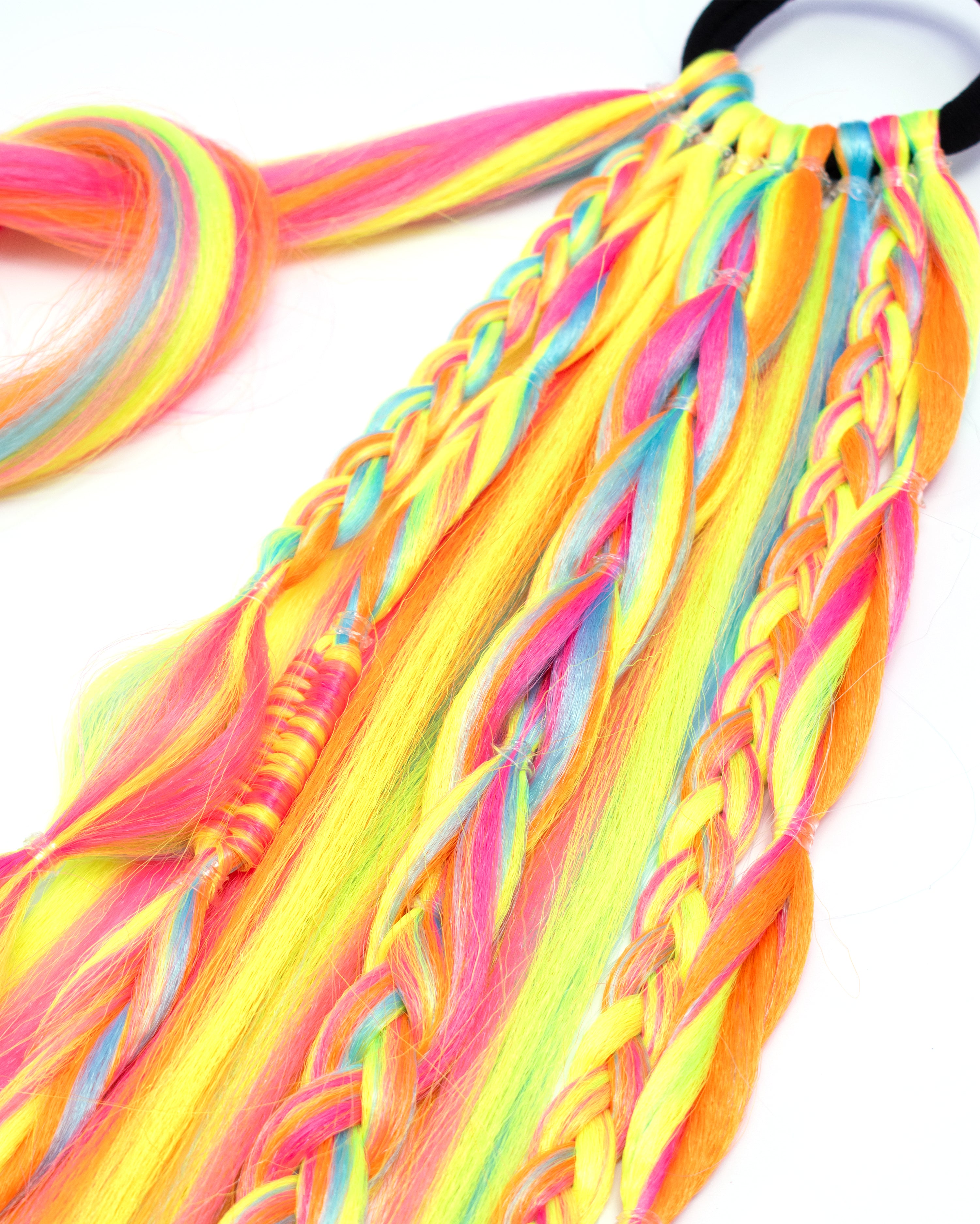 Electra - Neon Braided Ponytail Extension - Lunautics Ponytail Hair Extension