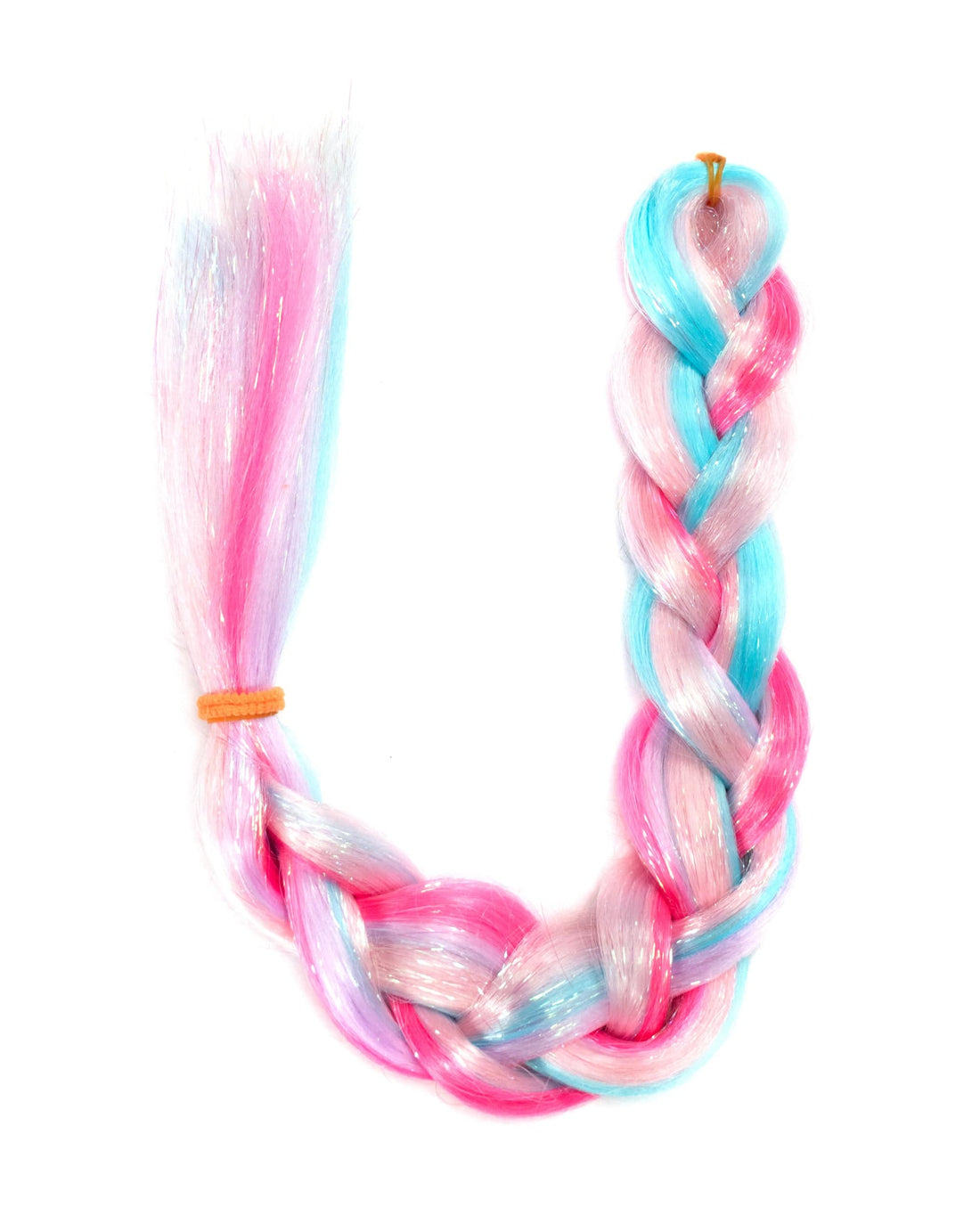 Cotton Kandi - Mixed Pink Blue Braid Hair Extension with Tinsel | Lunautics Braiding Hair