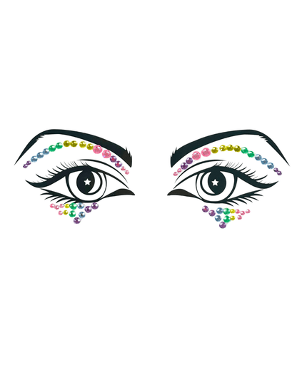 Daydream Rainbow Face Gem - Rainbow Cut Crease Face Jewel - Lunautics Face Jewel