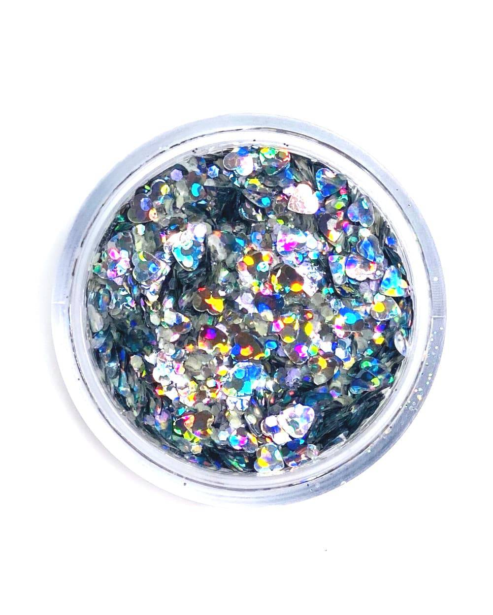 Hermosa - Silver Holographic Eco Glitter with Hearts