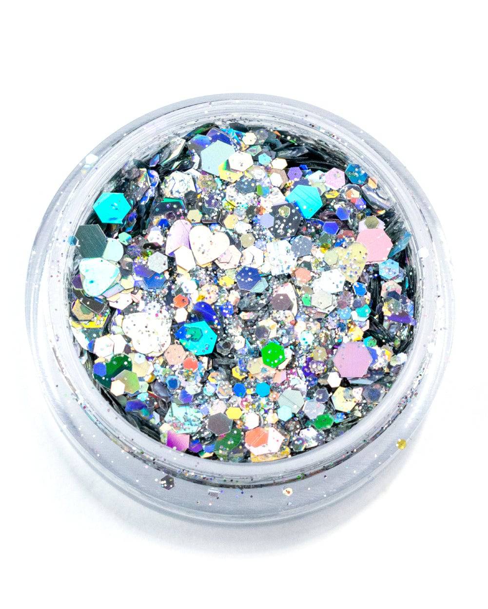 Holla Gurl - Holographic Silver Chunky Glitter with Hearts