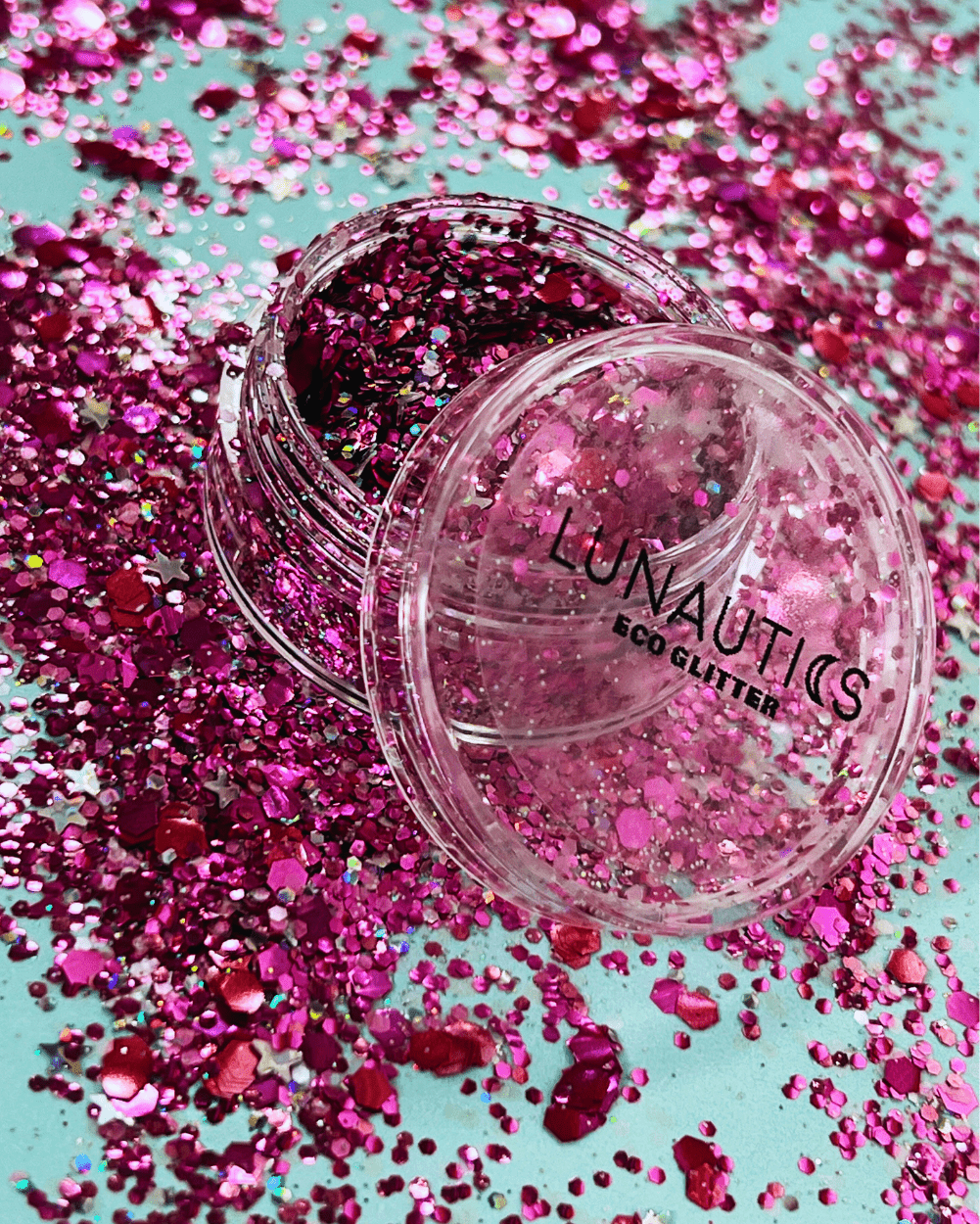 Malibu - Holographic Pink Eco Glitter with Stars