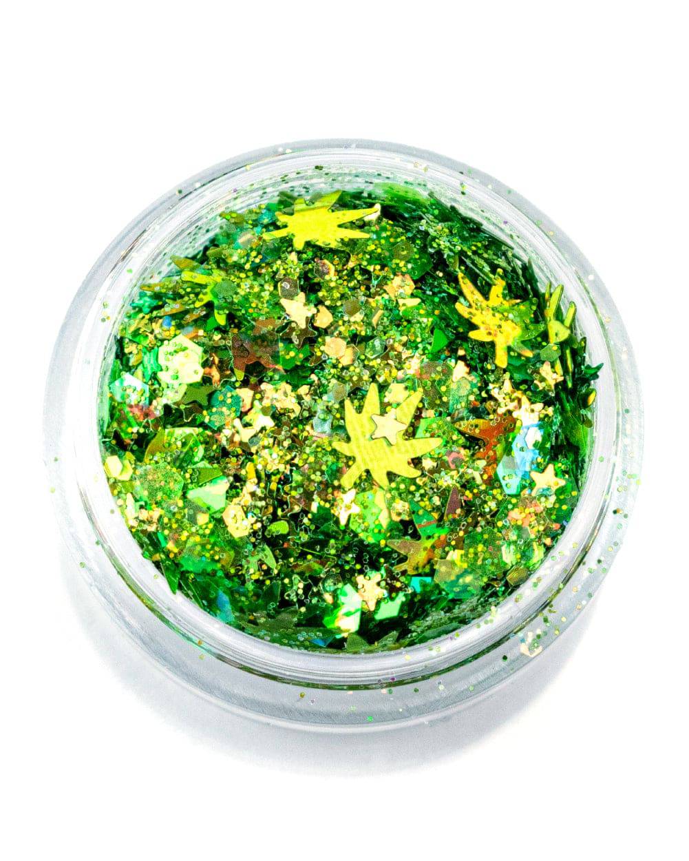 Mary Jane - Chunky Green Leaf Glitter