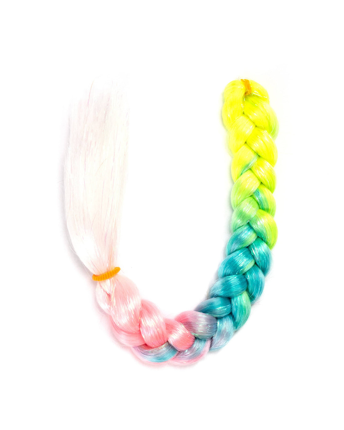 Moonstoned - UV-Reactive Neon Rainbow Ombré Hair Extension with Tinsel