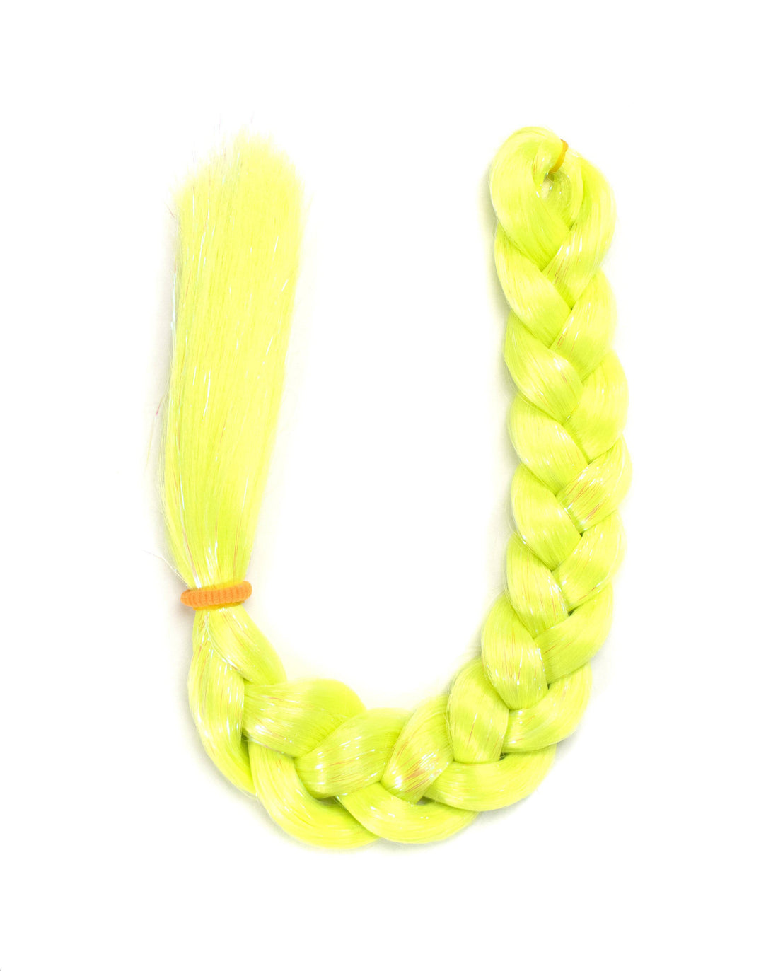 Neon Lemondrop - Neon Yellow UV-Reactive Hair Extension with Tinsel