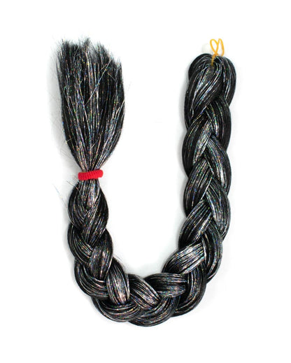 Sirius - Black Braid Hair with Silver Tinsel Hair Extension