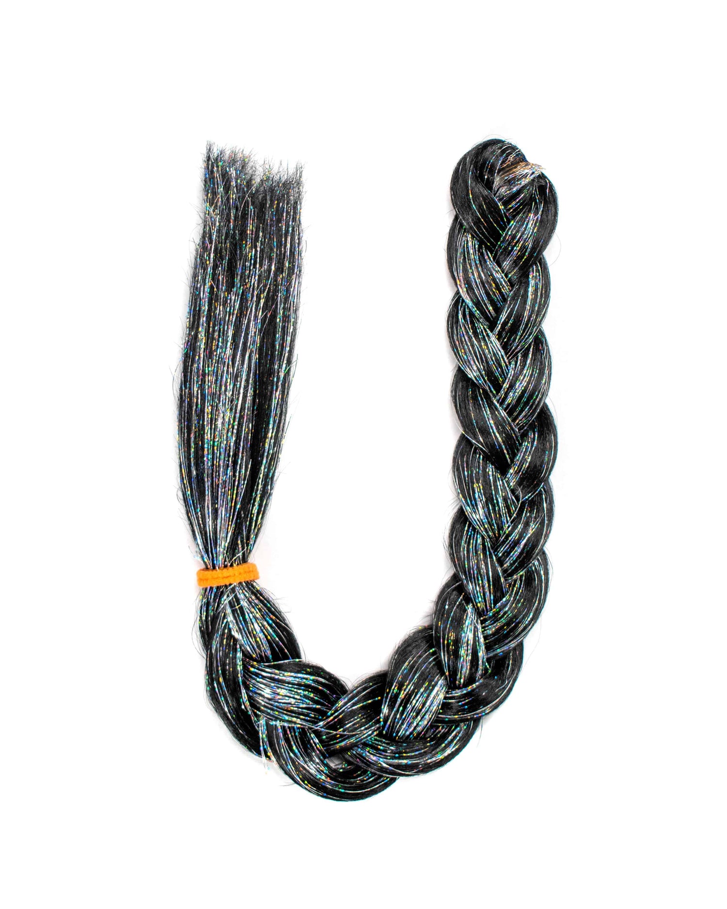 Sirius - Black Braid Hair with Silver Tinsel Hair Extension